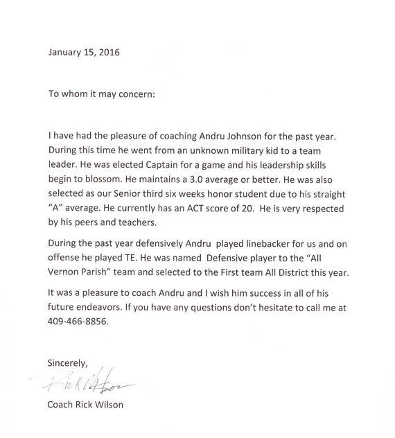 recommendation letter from
